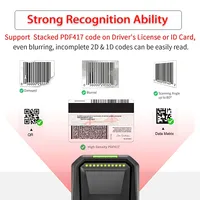 Lector de código QR omnidireccional de supermercado Syble, escáner de código de barras de escritorio 1D 2D manos libres