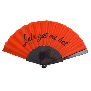 Éventail espagnol pliable de haute qualité, écologique, personnalisé, 23 cm, impression de logo personnalisée, poignée en plastique, tissu - Product Image 6
