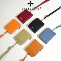 Dompet Koin Ber-resleting Multi-Kartu Baellerry Fashion Terbaru dengan Tali Gantungan untuk Wanita