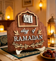 Calendrier du Ramadan en bois, nouveau design 2026, compte à rebours de 30 jours, décoration islamique pour la maison, calendrier de l'Avent du Ramadan