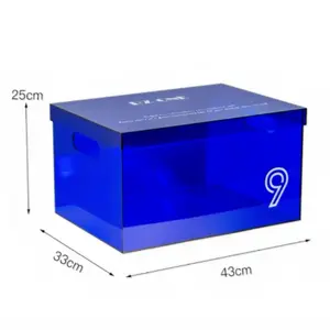 Customized acrylic football boots box for sneaker shoes storage in transparent color acrylic