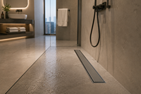 Drain de douche linéaire en cuivre de 24 pouces, design invisible, avec insert pour carrelage, drain de sol rectangulaire pour salle de bain