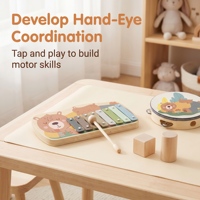 Cartoon Themed Wooden Keyboard Glockenspiel for Toddler Fine Motor Skills Music Enlightenment Educational Musical Learning Toy