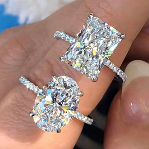<span class=keywords><strong>Bague</strong></span> <span class=keywords><strong>de</strong></span> Fiançailles VVS Moissanite en Or Massif 10K 14K 18K pour Femme, <span class=keywords><strong>Bague</strong></span> en Or Argent 925 avec <span class=keywords><strong>Diamant</strong></span> Émeraude Taille Ovale Radiant - Product Image 1