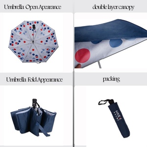 Fully Automatic Windproof Iron Frame Compact Sunshade Double Layer Colorful Printing Logo Promotion 3-Fold Outdoor <b>Umbrella</b> - Product Image 4