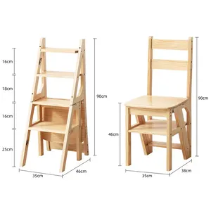 <span class=keywords><strong>Escalera</strong></span> Multifuncional <span class=keywords><strong>de</strong></span> Bambú para Biblioteca con Silla <span class=keywords><strong>de</strong></span> <span class=keywords><strong>Madera</strong></span> - Product Image 1