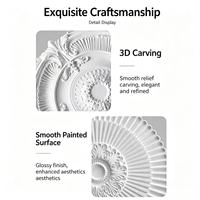 Médaillon de plafond en plâtre à motifs incrustés de style français, ornement de plafond en plâtre sculpté pour la décoration de plafond