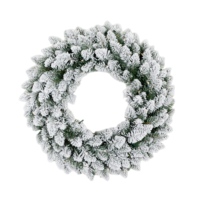 PE PVC Künstliches Weihnachts zubehör Schnee Pre Lit Garland Home Decoration Weihnachten Flocked Indoor Holiday Kranz