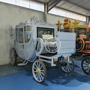 Carruaje de Caballos de Oro Blanco Estilo Real para Bodas, Elegante Carruaje para Bodas Indias, Buggy de Princesa para Familias Reales - Product Image 3