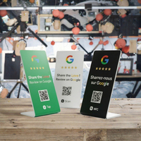 Tarjeta de Membresía NFC Acrílica Personalizada con Código QR para Redes Sociales, Soporte de Mesa RFID en Blanco para Reseñas de Google