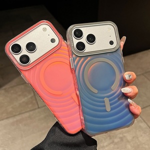 เคสโทรศัพท์แม่เหล็กคุณภาพสูง ลายคลื่น สีเลเซอร์ สำหรับ iPhone 18Pro 17 16 15 14 pro max  วัสดุ IMD แข็งแรง ป้องกันด้านหลัง - Product Image 6