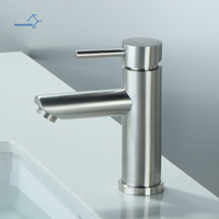 Robinet mélangeur de salle de bain en acier inoxydable 304 OEM, monotrou, à poser sur le comptoir, pour lavabo