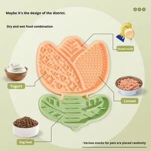 แผ่นรองเลียสำหรับสุนัขอเนกประสงค์ รุ่น Wangmiao Tulip Series พร้อมซิลิโคนป้องกันการสำลัก ช่วยให้กินช้าลง - Product Image 2