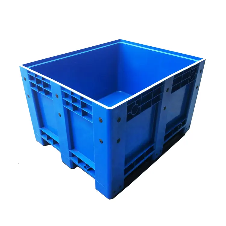 Yüksek kaliteli büyük saklama amaçlı plastik kutu/plastik taşınabilir güvenli forklift hareketli malzeme taşıma depolama paleti kutu konteyner
