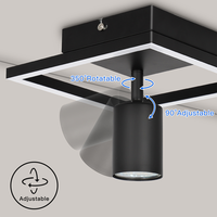 Spot de plafond GU10 personnalisable, design moderne et minimaliste, cadre noir, panneau lumineux 13W, spot 5W, 4000K, pour salon, chambre à coucher