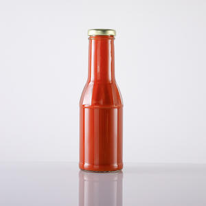 Bouteille de sauce tomate en verre cannelé, 12oz, 16oz, 375ml, 500ml, pour salade, Mayonnaise avec couvercle en métal - Product Image 3