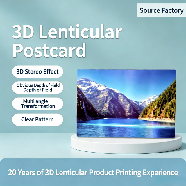 Personalized 3D Lenticular Animation Flip Effect Postcard UV Printed Promotional Souvenir