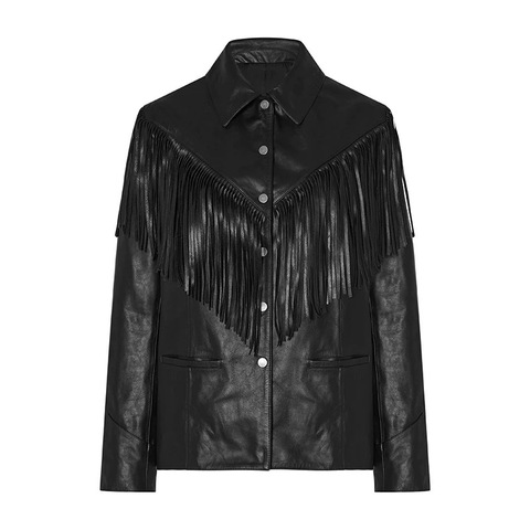 5229 Autumn/Winter New Arrival Genuine Leather Jacket Unique Indie Design Fringe Leather Jacket