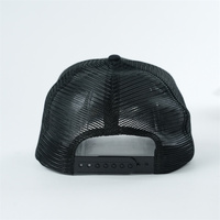 Custom Black 5 Panel Mesh Cap Back Golfhoed, Curve Rand 5 Panel Trucker Hoeden Met Geweven Patch