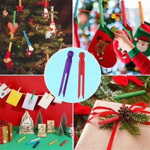 Chevilles en bois <span class=keywords><strong>color</strong></span>ées pour décor de noël, lot de pièces, pour bricolage, loisirs créatifs, emballage, clip de scellage - Product Image 5