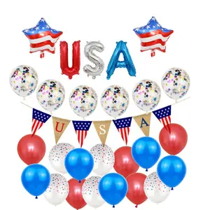 Воздушные шары 4 июля, шары с американским флагом, День независимости, украшение на День Труда