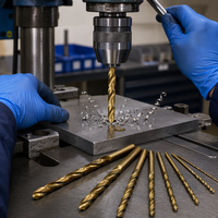 Juego de Brocas Helicoidales de Acero de Alta Velocidad HSS con Recubrimiento de Titanio, Resistentes al Calor, Grado Profesional para Perforar Metal, Madera y Plástico, DIN338