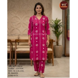 Conjunto de Cordón Rosa para Mujer, Cómodo, de Algodón, para Oficina, Hogar y Uso Casual, Disponible a Precio de Mayoreo - Product Image 1