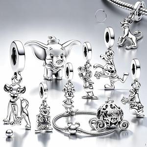 Vendita Calda: Ciondoli <span class=keywords><strong>Disney</strong></span> in Argento 925 con Zirconi, Simpatici Personaggi Dumbo, Mickey, Piglet, Perline per Gioielli Fai-da-Te, Regali per Donne e Ragazze - Product Image 1
