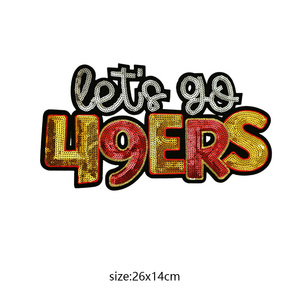Parches Bordados con Lentejuelas Grandes para Coser, Diseño <span class=keywords><strong>de</strong></span> <span class=keywords><strong>los</strong></span> Chiefs y <span class=keywords><strong>los</strong></span> <span class=keywords><strong>49ers</strong></span> para el Día del Partido Deportivo - Product Image 6