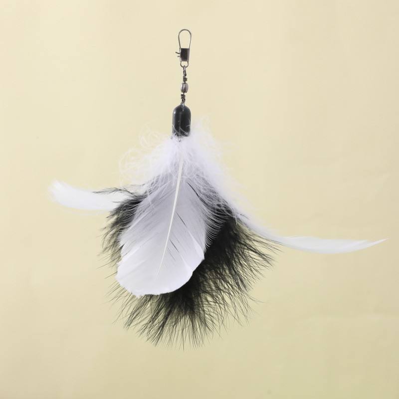 Tête de rechange-plumes noires et blanches 12cm