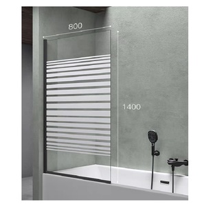 Mampara de Ducha Plegable sin Marco, Pantalla para <span class=keywords><strong>Bañera</strong></span> sin Manijas, en Vidrio Templado de 6mm/8mm, para Hotel, Villa - Product Image 3