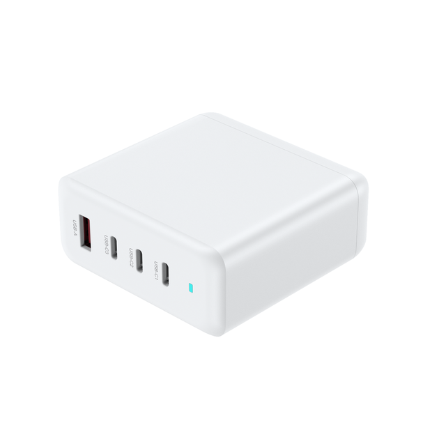 100W GaN Tech PD3.0 Desktop Charger 3 Type-C & 1 USB-A Ports Universal Standard Quick Charger for Cellphone Laptop Tablet