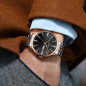 นาฬิกาข้อมือควอตซ์แฟชั่นคู่รัก สั่งทำโลโก้จากโรงงานจีน ราคาถูก MOQ ต่ำ นาฬิกาสแตนเลส แสดงวันที่ - Product Image 5