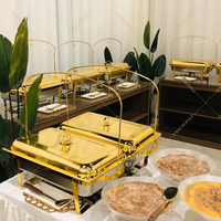 Vente en gros de chauffe-plats Dubai chauffe-plats Rectangle pour buffet en acier inoxydable chauffe-plats à vendre pour la restauration buffet de fête de mariage
