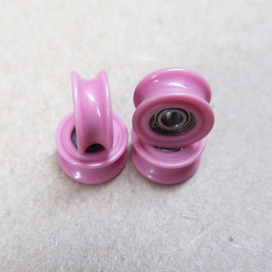 Poulie en céramique solide rouge à rainure en U, finement polie, avec roulement - Product Image 4