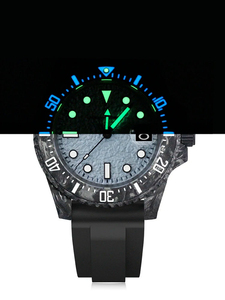 Montre personnalisée avec mouvement Ronda Sapphire, boîtier en fibre de carbone forgée à 100 % de 40 mm, luminescent, avec bracelet de 20 mm pour homme - Product Image 3