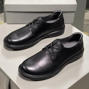 Comfortable cowhide men's shoes for business formal wear lace-up men's casual leather shoes comfortable mid-aged <b>driving</b> shoes - Product Image 1