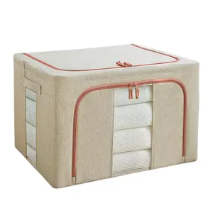 Органайзер для хранения одежды, складная сумка для хранения из Оксфордской ткани, стальной каркас, коробка для хранения с прозрачным окном для одежды