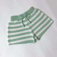 Celana Pendek Rajut Jacquard Katun Murni Berkualitas Tinggi untuk Anak dan Bayi Unisex Musim Semi Musim Panas Celana Rajut Bergaris untuk Bayi Baru Lahir