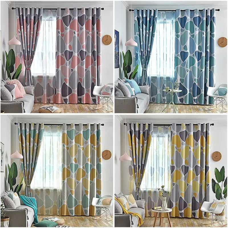 Nhà Máy Bán Buôn Hiện Đại Phòng Khách Gardinen Textil Home Printed Blackout Rèm Sẵn Sàng Thực Hiện Cho Phòng Ngủ