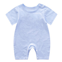 Livraison rapide, barboteuses imprimées pour bébé, combinaisons pour nouveau-nés, 100% coton, douces, unisexes, fermeture éclair, manches courtes, personnalisation de votre logo
