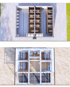 บ้านสำเร็จรูปเหล็กแบบโมดูลาร์ แผงแซนวิช ดีไซน์พับได้ ถอดประกอบได้ อาคารสำนักงานสมัยใหม่ ห้างสรรพสินค้า โรงแรม ผนังกระจก - Product Image 6