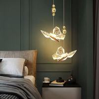 Lampes suspendues papillon LED de luxe JACKSUN, lampes suspendues modernes en acrylique, petite lampe suspendue pour chambre à coucher, lampe de chevet, lampe suspendue d'intérieur