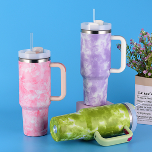 थोक बड़ी क्षमता की छूट इन्सुलेटेड 40 औंस संगमरमर एयर ट्रांसफर मुद्रित ठंडे पर्यावरण के अनुकूल 18/8 स्टेनलेस स्टील टंबलर - Product Image 2