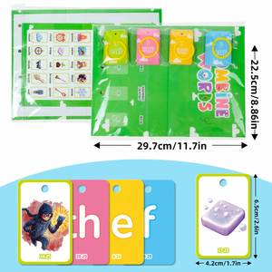 Kit de cartes éducatives de classement de mots pour la maternelle et la petite enfance, jouet éducatif de grammaire, tableau de poche de bureau, cartes de tente - Product Image 6