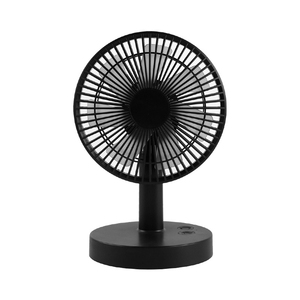 Ventilateur de bureau portable à piles, moteur sans balais 5W, plastique noir, pliable, commande par bouton, usage bureau - Product Image 1