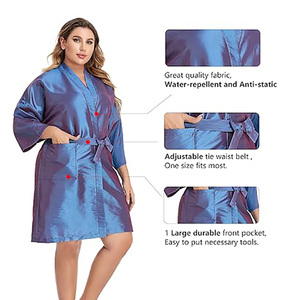 Kimono <span class=keywords><strong>Unisex</strong></span> Antimacchia con Logo Personalizzato, Maniche Lunghe, Impermeabile, per Parrucchieri, Estetisti, Clienti di Spa e Saloni di Bellezza - Product Image 3
