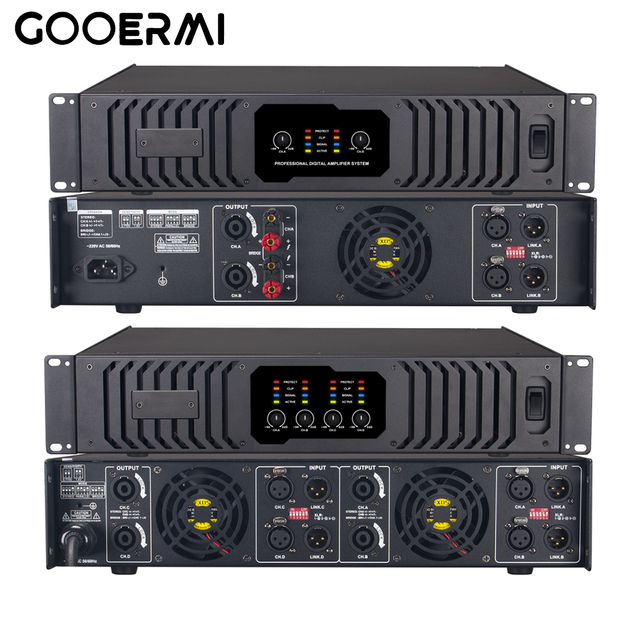Professional Class D Power Amplifier 4 Channel 1000 Watts Stage Audio Amp for Subwoofer and Line Array System