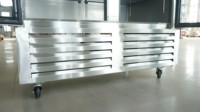 Vitrine réfrigérée verticale en acier inoxydable avec portes vitrées doubles, sans givre et contrôle numérique, pour usage commercial