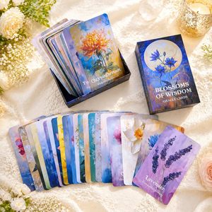Tarjetas de Oráculo con Diseño Floral Impresas a Todo Color, Ecológicas y Personalizadas al por Mayor, Mazo de 56 <span class=keywords><strong>Cartas</strong></span> de Sabiduría Curativa para el <span class=keywords><strong>Amor</strong></span> y el Crecimiento Espiritual - Product Image 4